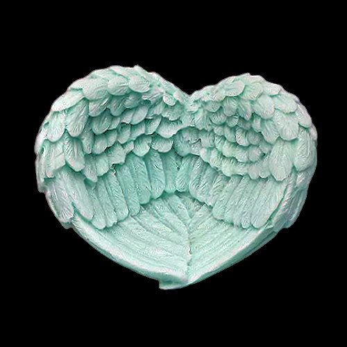 Heart Shaped White Angel Wings Trinket Dish for Jewellery